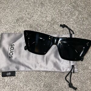 Soros Black Cat-Eye Sunglasses